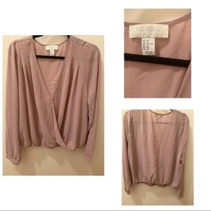 Classy sheer long sleeve top - Plus Size